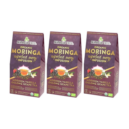 Organic Moringa Energy Tea - Vanilla Oolong Grape - Natural Coffee